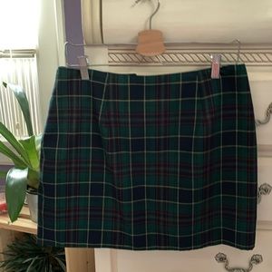 VINTAGE GREEN A LINE PLAID SKIRT